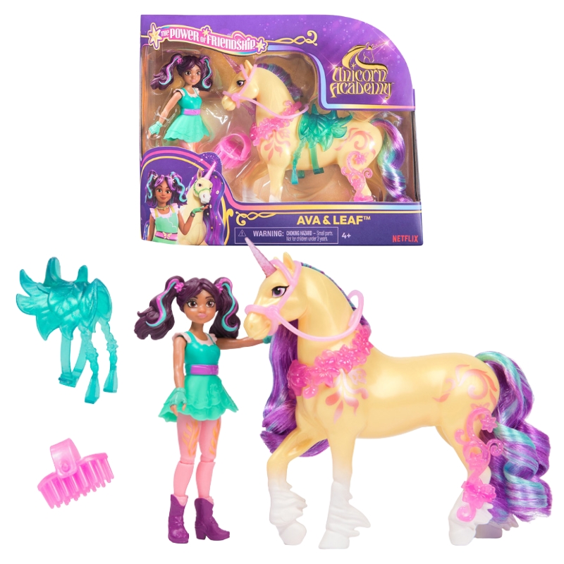 Unicorn Academy Akademia Jednorożców Zestaw Figurki Ava & Leaf Zestaw Figurek Lalka + Konik 