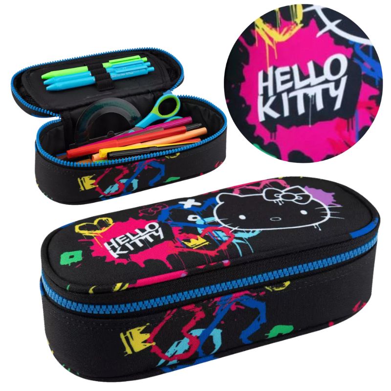 Coolpack Campus Piórnik Tuba Jednokomorowy Usztywniany Z Klapką Na Zamek Czarny Hello Kitty