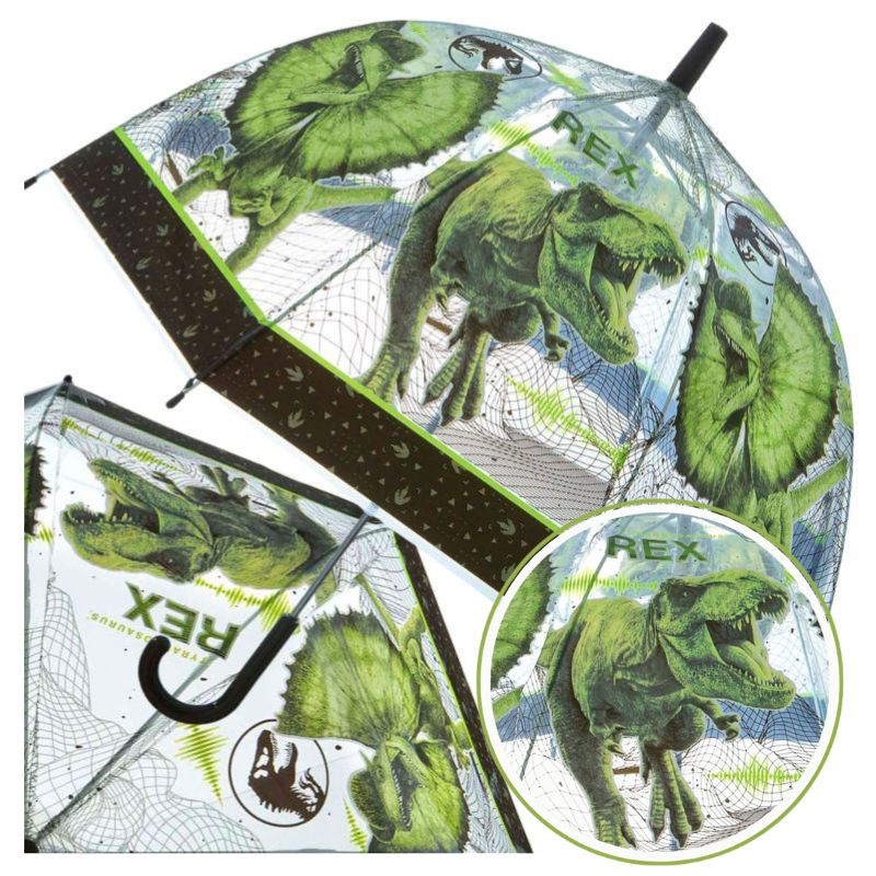 Parasolka Dziecięca Parasol Automatyczny Jurassic World Zielony Z Dinozaurami Dla Dzieci 3+