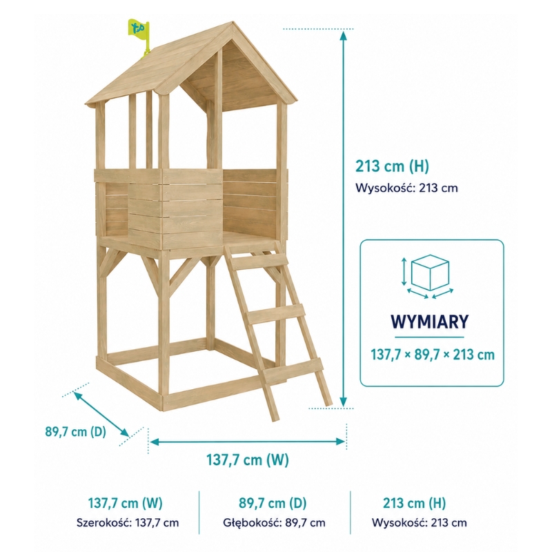 TP Toys Drewniana Wieża Treehouse Plac Zabaw Do Ogrodu FSC