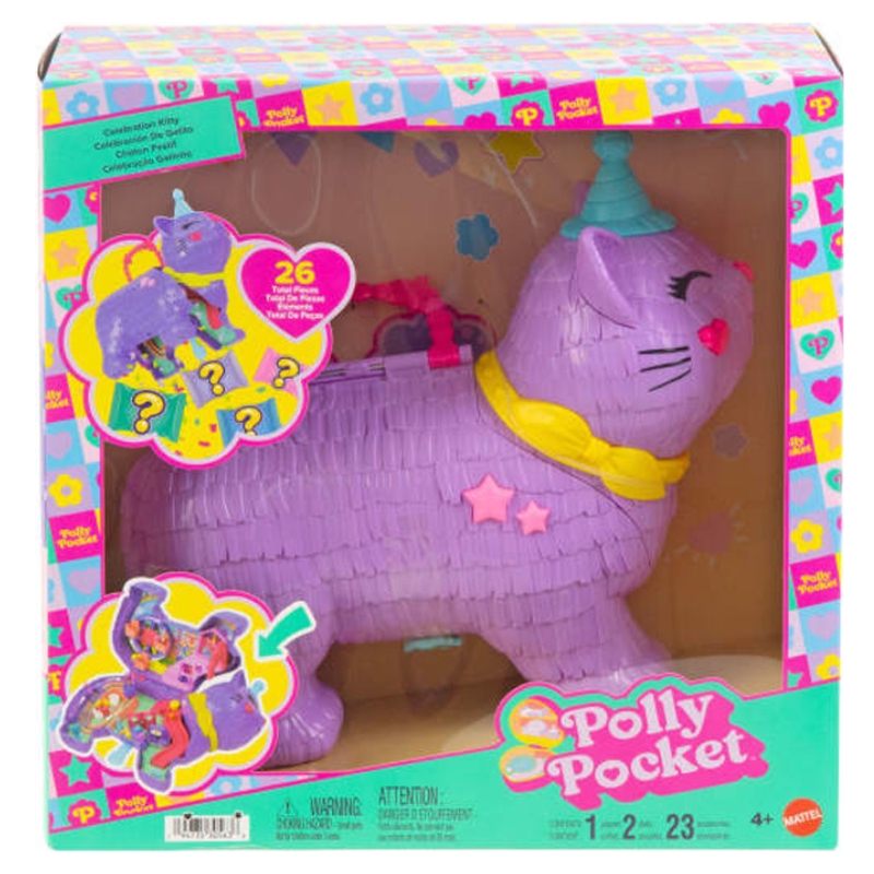 Polly Pocket Zestaw W Walizce Celebration Kitty Piniata Kotek + Akcesoria 4+