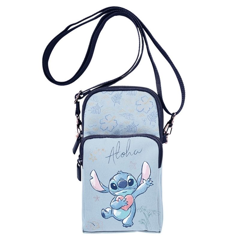 Paso Saszetka Na Telefon Torebka Na Szyję Na Sznurku Podręczna Stitch Aloha Niebieski