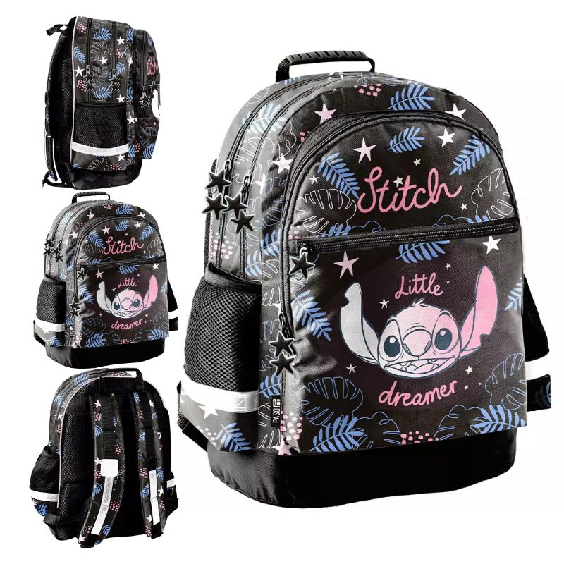 Paso Plecak Szkolny Młodzieżowy Do Szkoły Dwukomorowy Duży Pojemny Odblaski A4 Stitch Aloha Little Dreamer