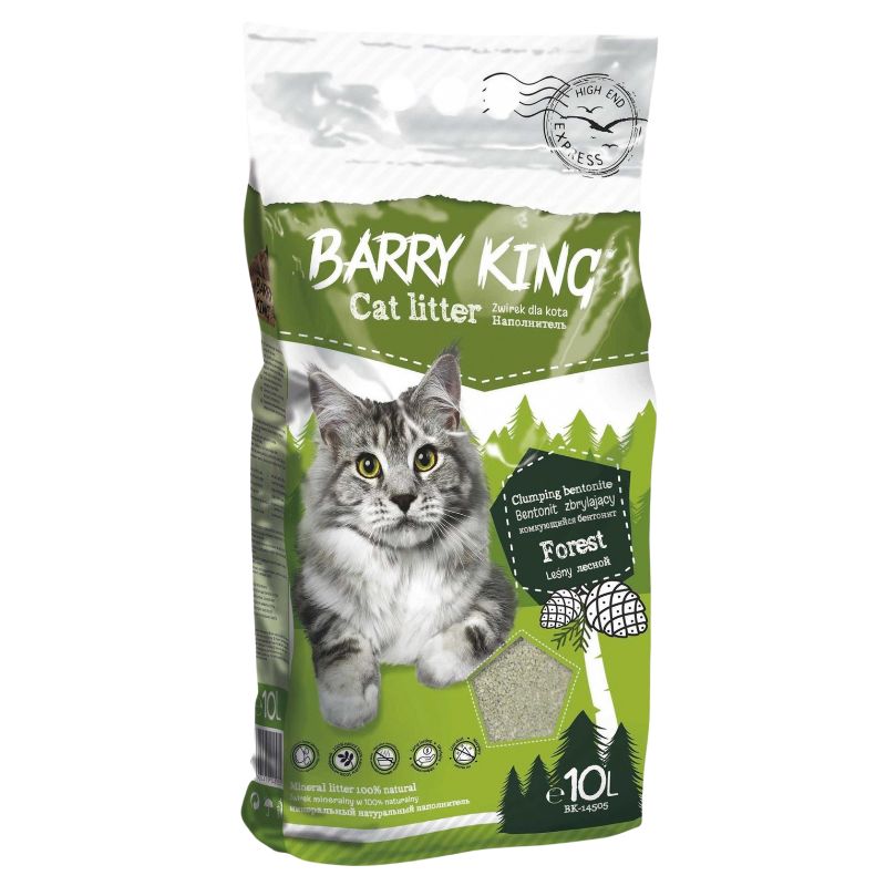  Żwirek Bentonitowy Barry King Dla Kota Zbrylający Naturalny 10l Bezpyłowy Leśny