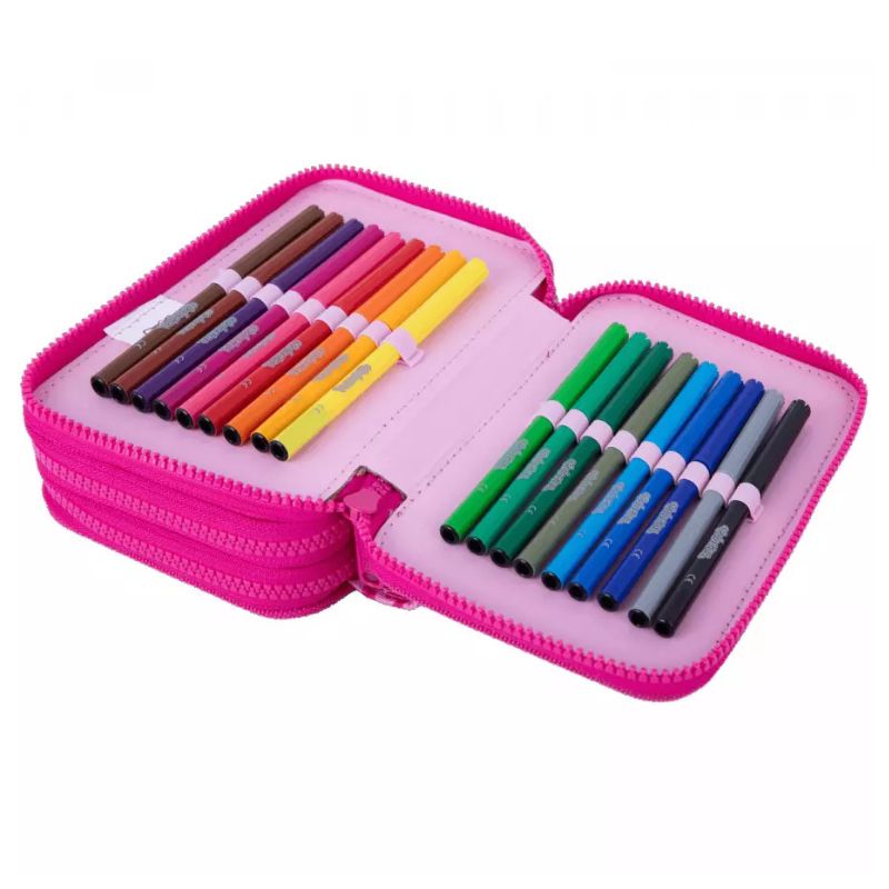Piórnik Szkolny Hello Kitty Coolpack Z Pełnym Wyposażeniem Trzykomorowy Rozkładany Do Szkoły