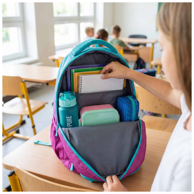 Astrabag Plecak Szkolny Trzykomorowy Pojemny Odblaski Lekki