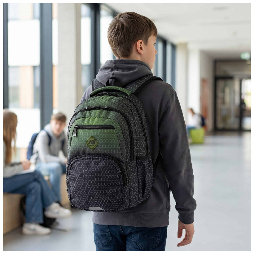 Astrabag Plecak Szkolny Trzykomorowy Pojemny Odblaski Lekki