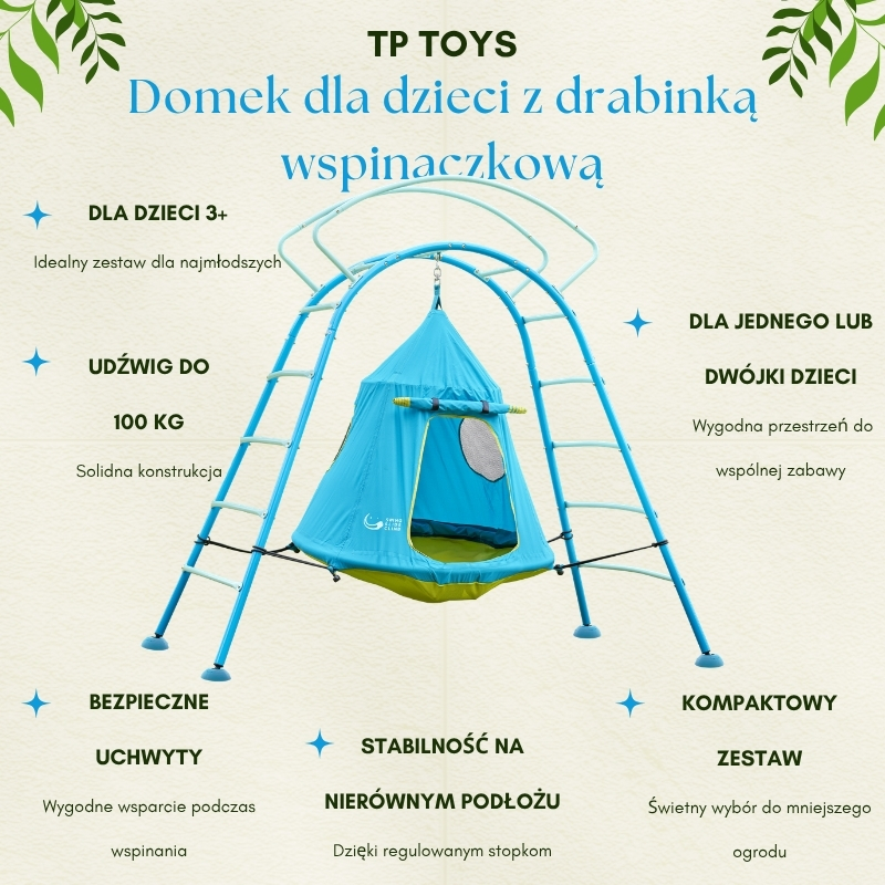 Wisząca Baza Dla Dzieci Ogrodowa Namiot Z Drabinkami Do Wspinaczki Rama Wspinaczkowa UFO Tp Toys