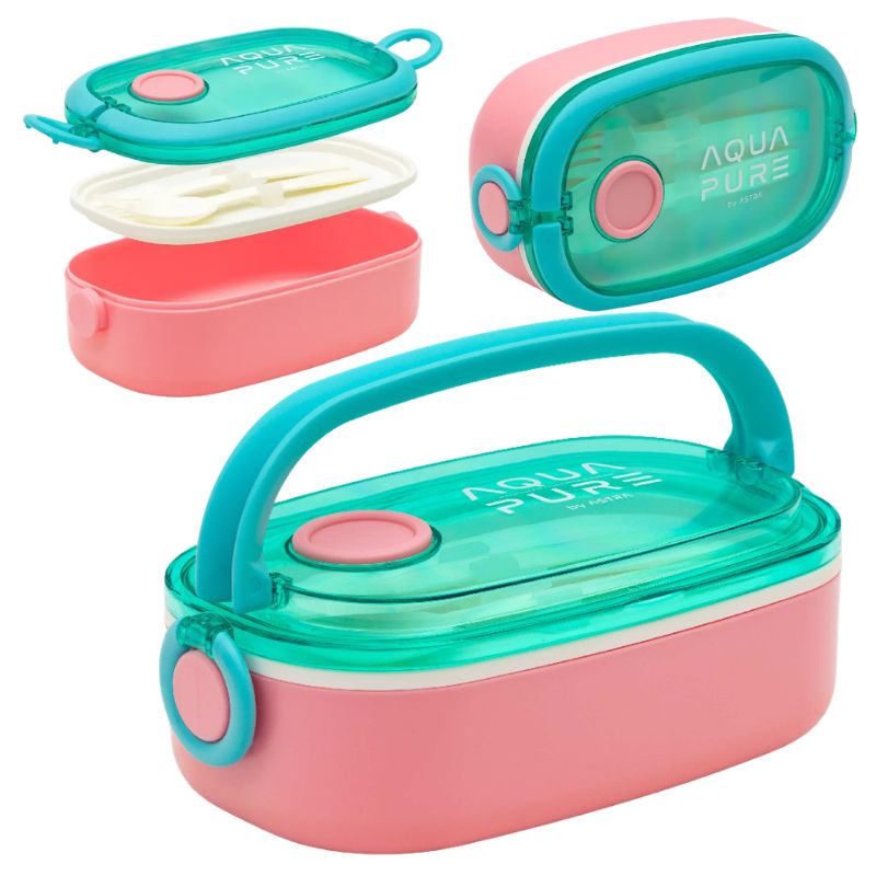 Astra Aqua Pure Śniadaniówka Ze Sztućcami Zestaw Lunchbox + Sztućce Do Szkoły Szkolny