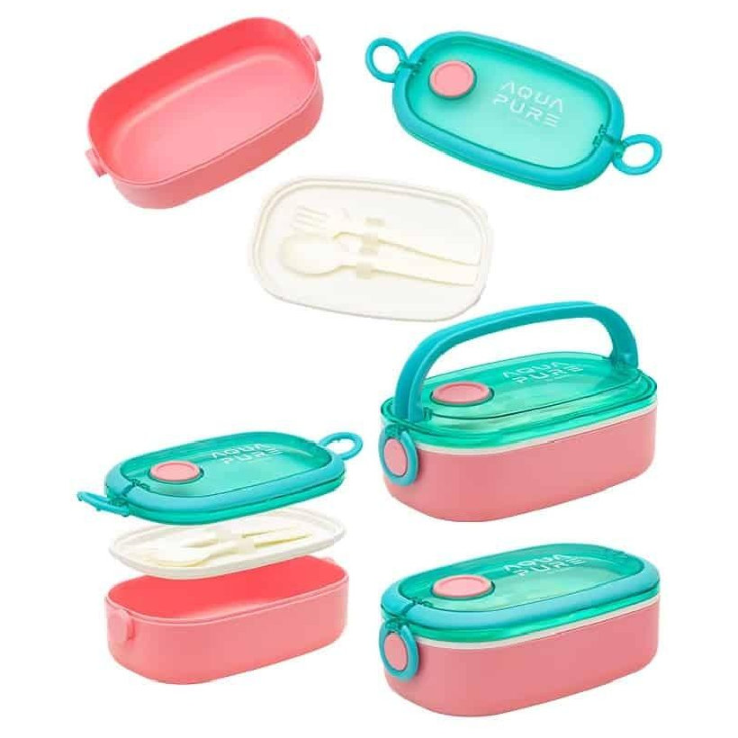 Astra Aqua Pure Śniadaniówka Ze Sztućcami Zestaw Lunchbox + Sztućce Do Szkoły Szkolny