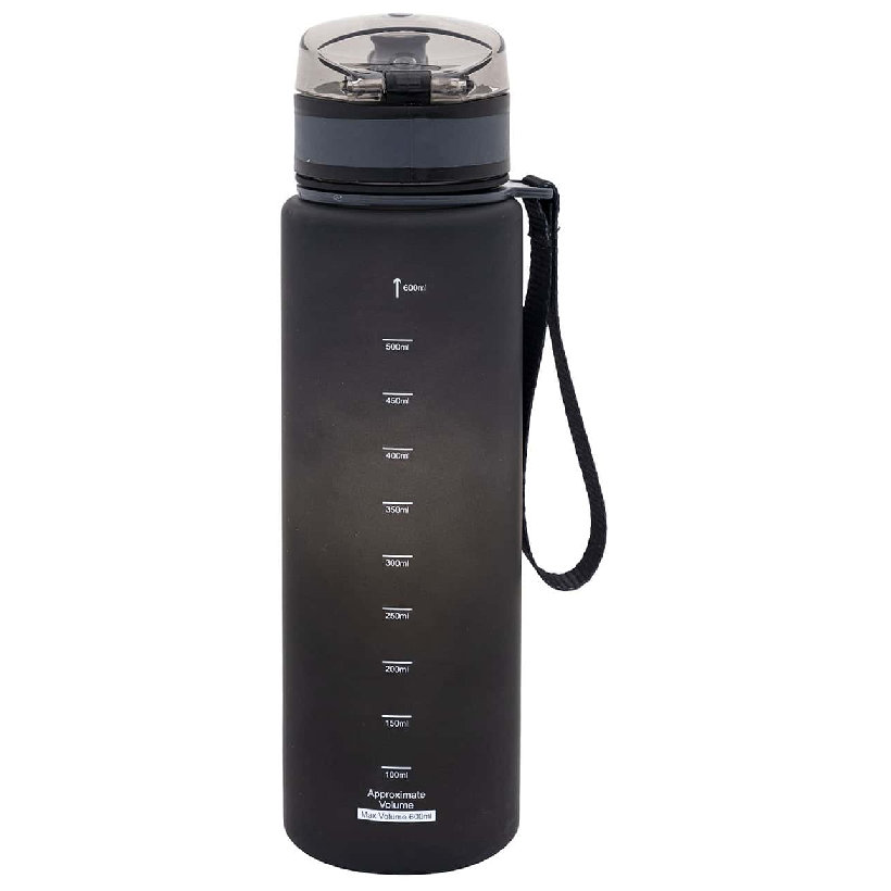 Astra Aqua Pure Bidon Na Wodę Butelka Do Picia Wody Duża Szkolna Treningowa Bez BPA 600ml Czarny