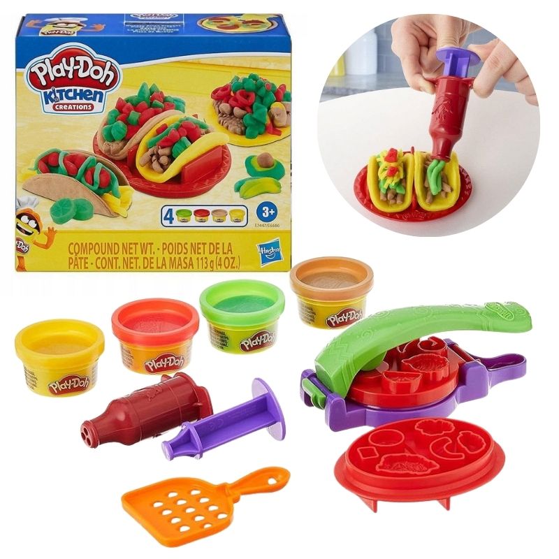 Play-Doh Kitchen Creations Ciastolina Masa Plastyczna Seria Kuchenna Zestaw Taco Tortille Akcesoria 3+