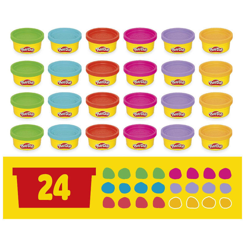 Play-Doh Ciastolina Mega Zestaw Imprezowy Party Favor Pack Masa Plastyczna 24 Tuby 3+