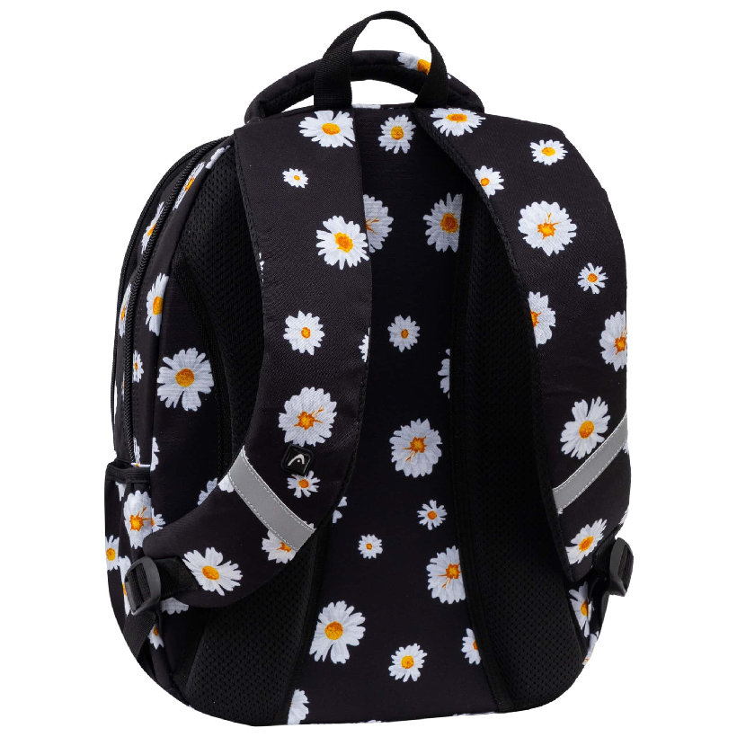 Astrabag Plecak Szkolny Trzykomorowy Pojemny Młodzieżowy Odblaski Lekki Head Daisy
