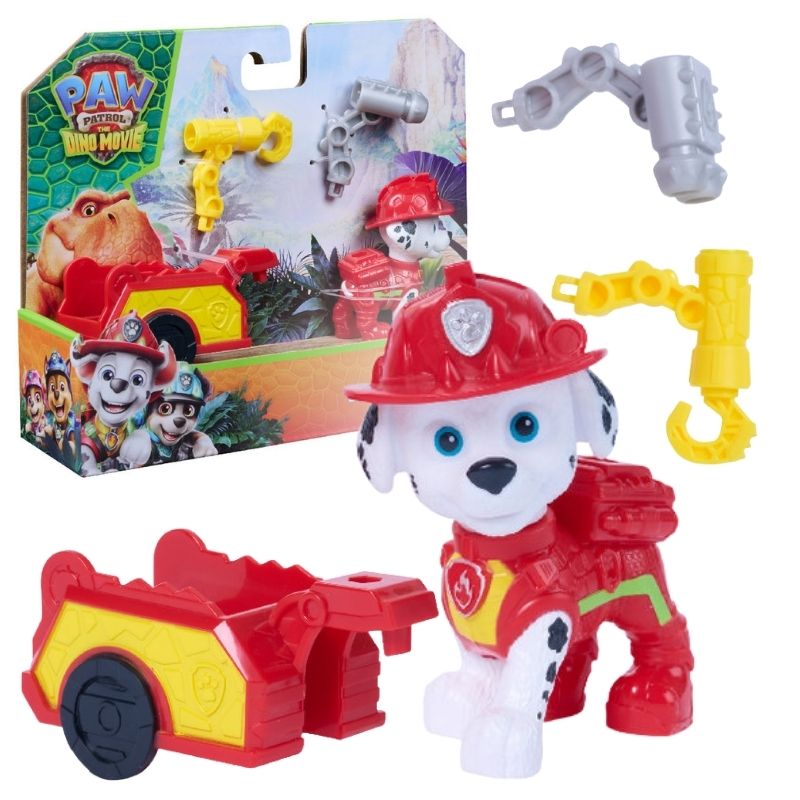 Psi Patrol I Dinozaury Dino Film Figurka Z Przyczepą + Akcesoria Marshall
