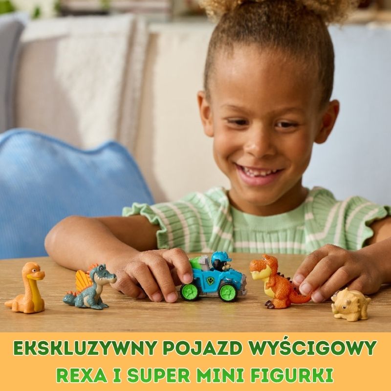 Psi Patrol i Dinozaury Dino Film Pojazdy Zestaw 4 Figurek Pup Squad Małe Figurki Figurka Rex + Dinozaury