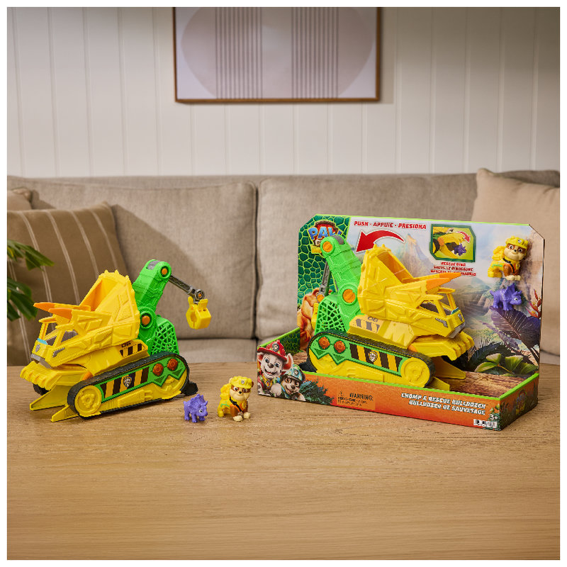 Psi Patrol i Dinozaury Dino Film Koparka Rubble'a Deluxe Deluxe+ Figurka Rubble