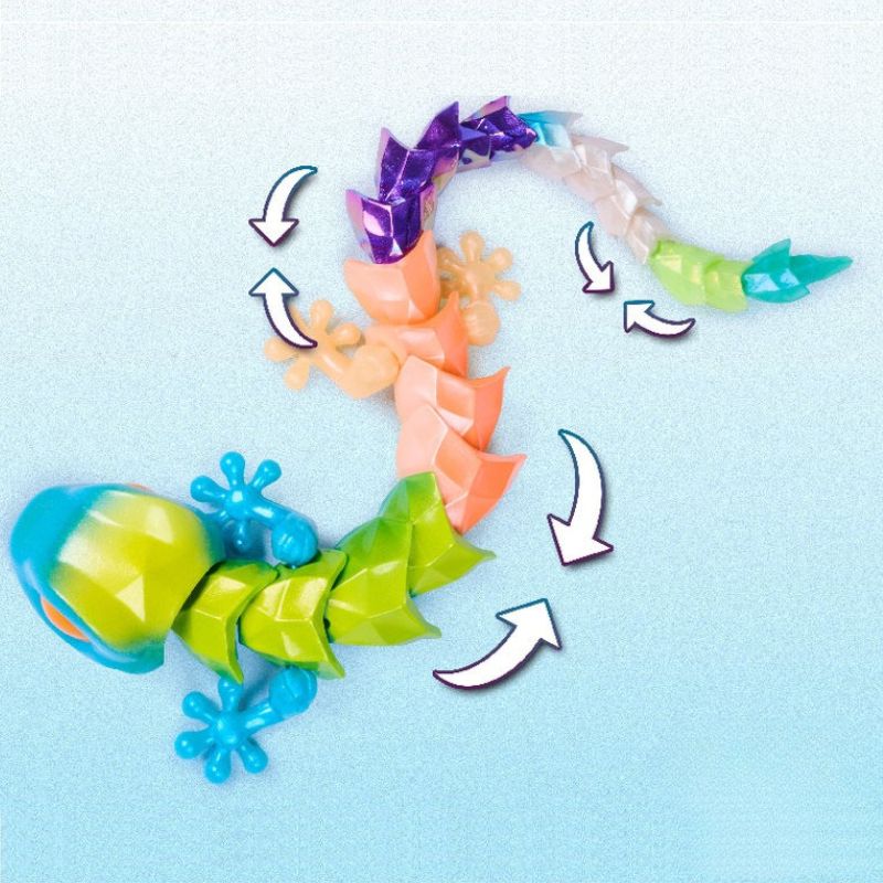 Crystalynx Gecko Kolekcjonerskie Jajo Gekona Figurka Gekon Model Kolekcjonerski Ruchoma Figurka Segmentowa