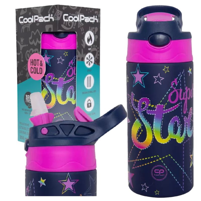Butelka Termiczna Ze Stali Nierdzewnej Coolpack Stars 350 ML Do Szkoły Dla Dzieci