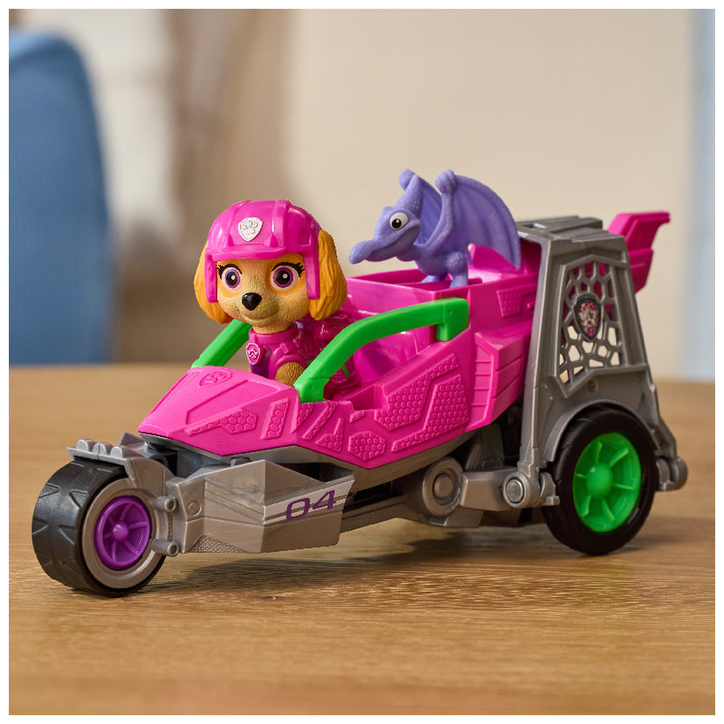 Psi Patrol i Dinozaury Dino Film Pojazd Krążownik Transporter Figurka Skye + Dinozaur