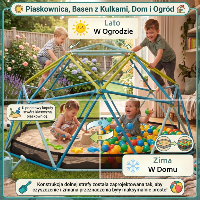 TP Toys Metalowa Kopuła Wspinaczkowa Z Piaskownicą Ogrodowa Do Ogrodu Do Wspinania