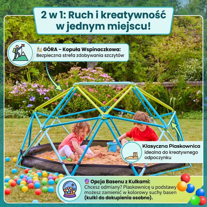 TP Toys Metalowa Kopuła Wspinaczkowa Z Piaskownicą Ogrodowa Do Ogrodu Do Wspinania