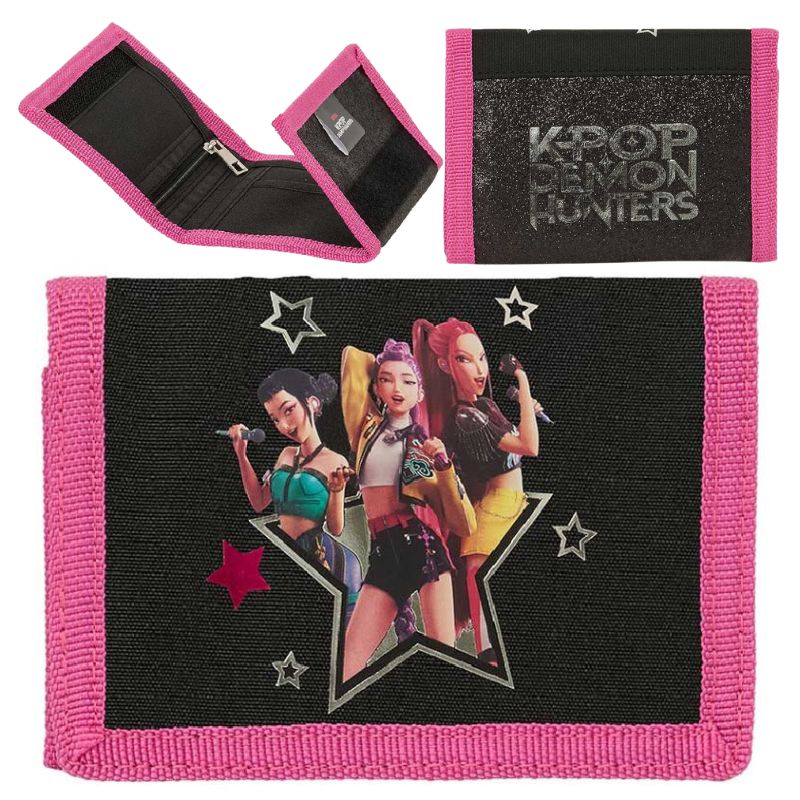 Portfel K-pop Demon Hunters Energy Dla Dziewczynki Na Rzep Dziecięcy Rozkładany Portfelik Szkolny