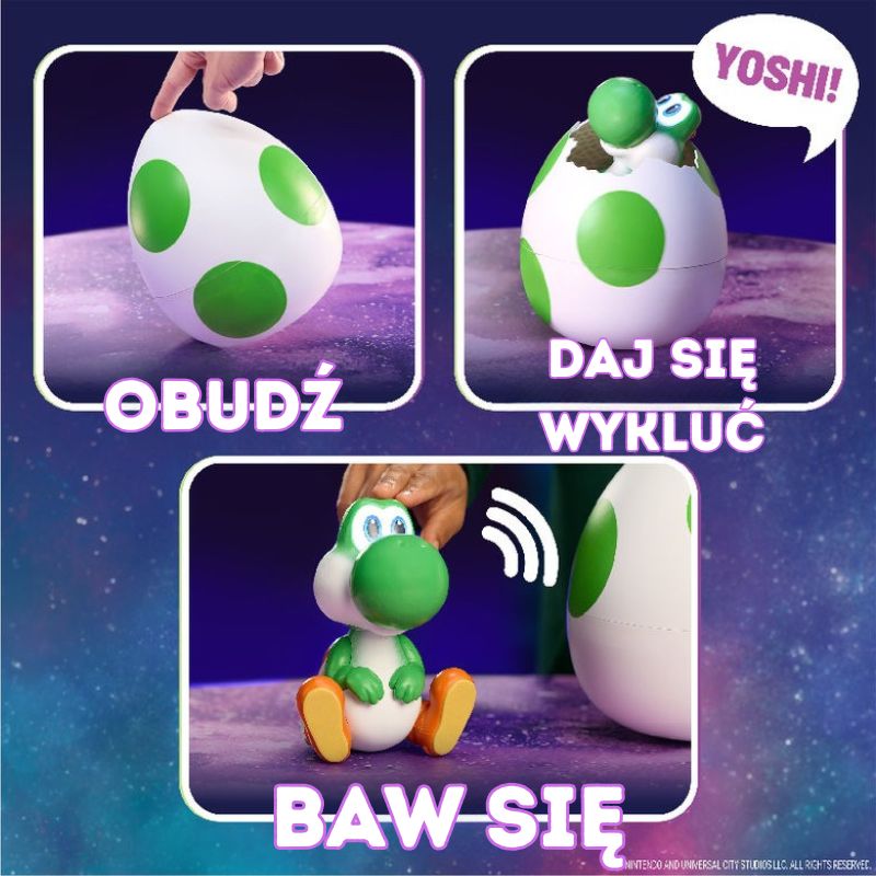 Super Mario Bros Galaxy Film Interaktywny Dinozaur Yoshi W Jajku Jajko Dinozaura Wykluwające Się Figurka Interaktywna