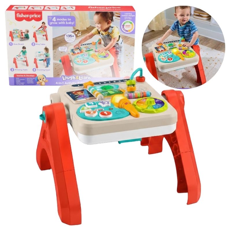 Stolik Edukacyjny Fisher-price Interaktywny Dla Dzieci Wielofunkcyjny Stoliczek I Sztaluga 4w1