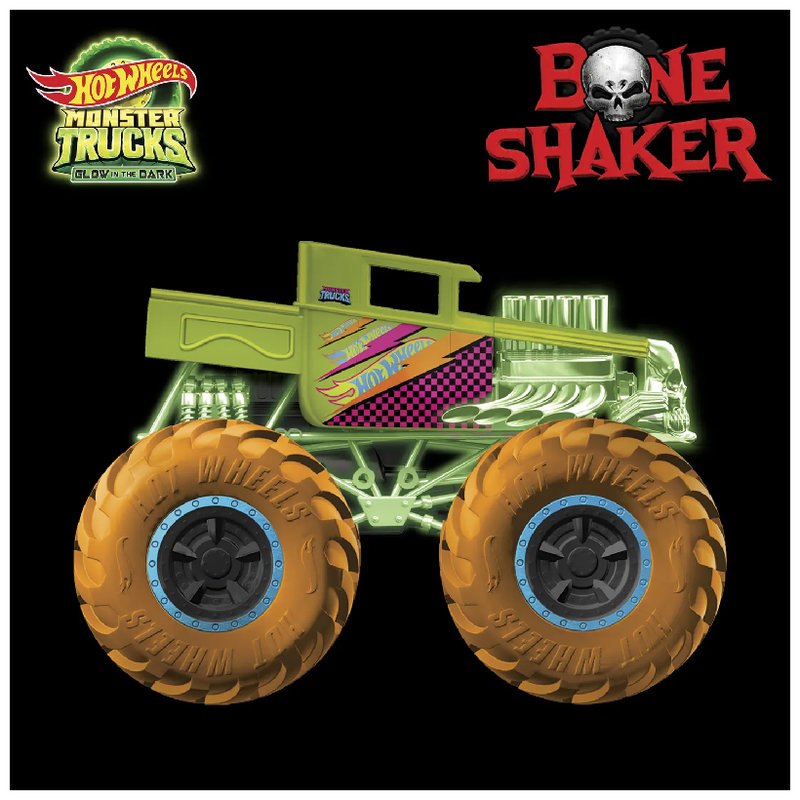 Autko Hot Wheels Świeciące w ciemności Glow In The Dark Samochodzik Pojazd Bone Shaker HWC82