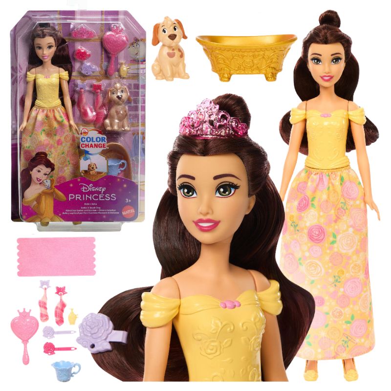 Lalka Disney Princess Księżniczka Bella Z Piękna I Bestia Zestaw Lalka I Akcesoria Figurka Mattel