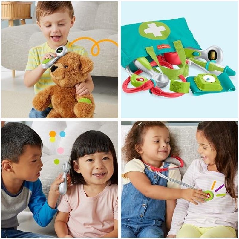 Zestaw Medyczny Dla Dzieci Fisher-Price Doktor Lekarz Dla Dzieci Akcesoria Małego Lekarza Doktora Stetoskop