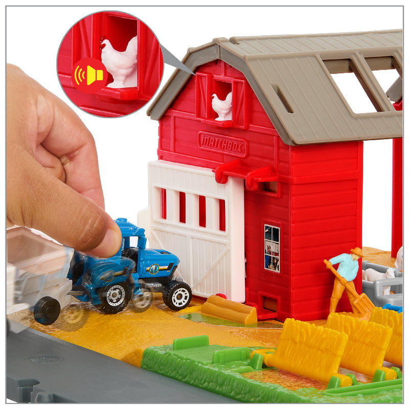 Farma Matchbox Action Drivers Prawdziwe Przygody Dla Dzieci Traktor Dźwięki Figurki Zwierzątka Akcesoria