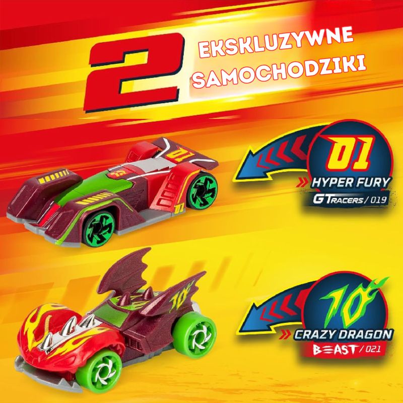 Pojazd Wyrzutnia T-Racers Dragon Zabawka Autko Duży Samochód Zestaw Smok Autka