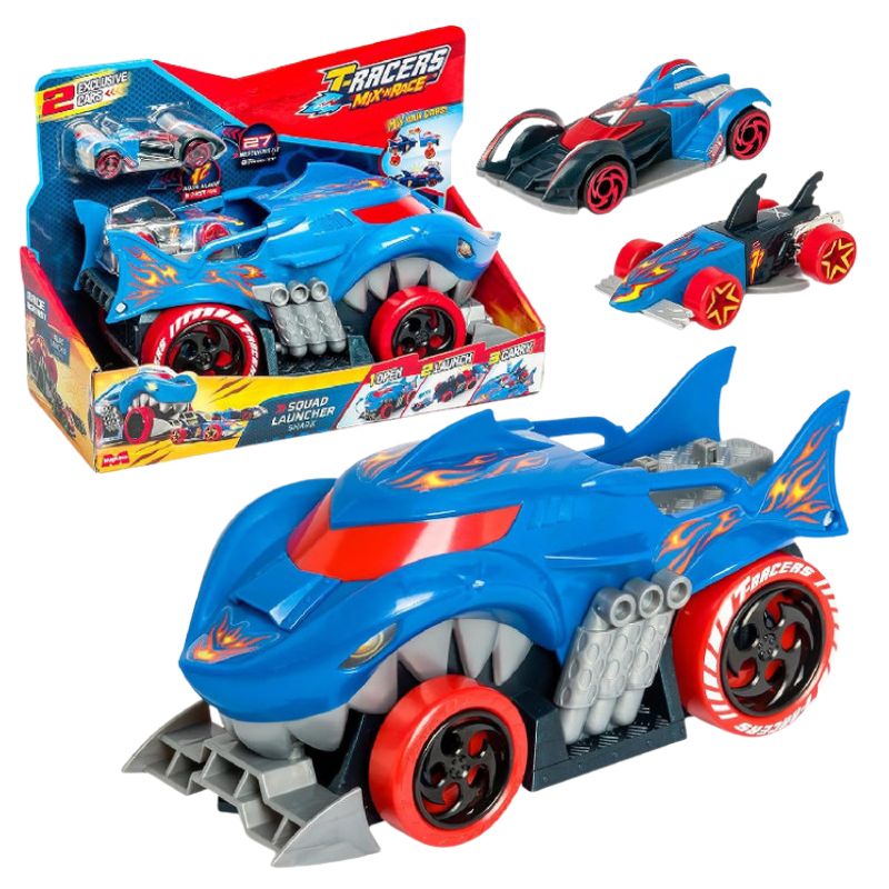 Pojazd Wyrzutnia T-Racers Shark Zabawka Autko Duży Samochód Zestaw Rekin Autka