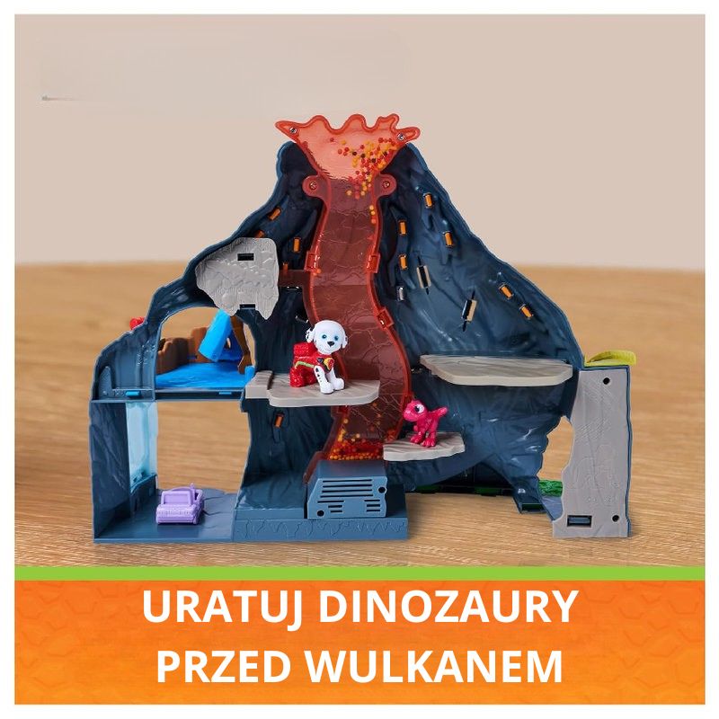 Psi Patrol I Dinozaury Zabawka Filmowa Zabawka Z Filmu Dino Film Wybuchający Wulkan Lava Blast + Figura Piesek Marschall