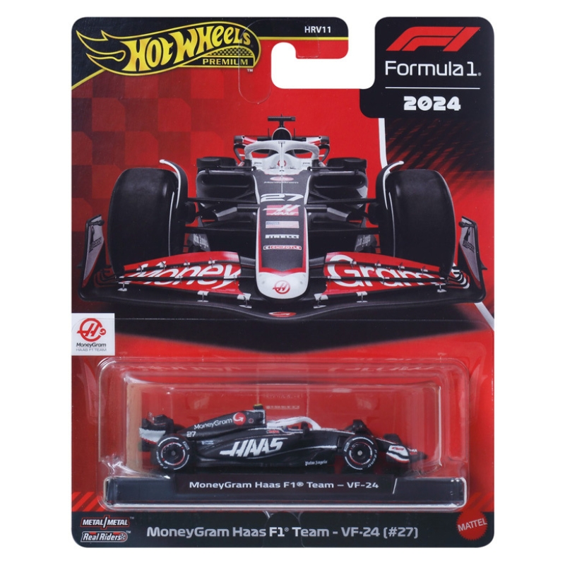 Hot Wheels Premium Race F1 Autko Kolekcjonerskie Samochód MONEYGRAM HAAS VF-24 Team #27 JBM22