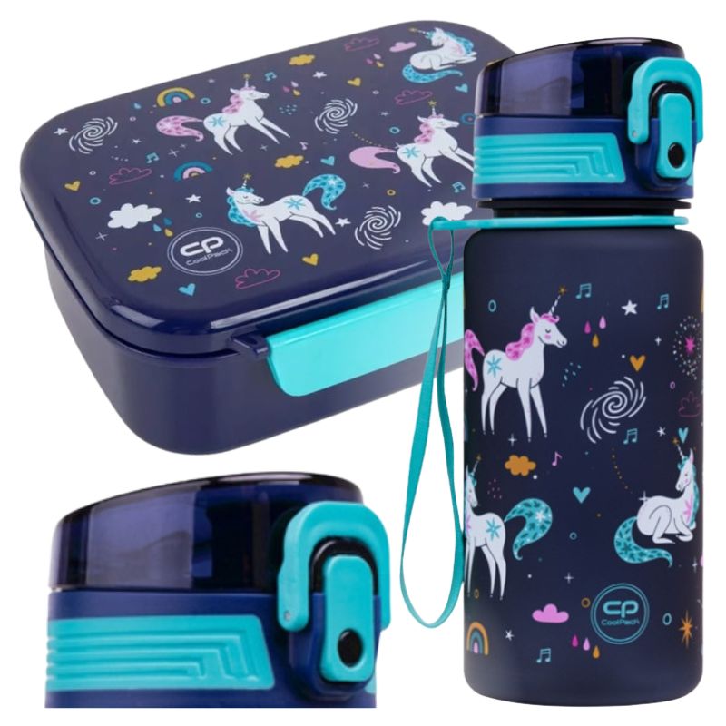 Zestaw Szkolny Śniadaniowy 2w1 CoolPack Bidon Brisk Mini 400ml + Lunchbox Śniadaniówka Z Przegródką FoodyX