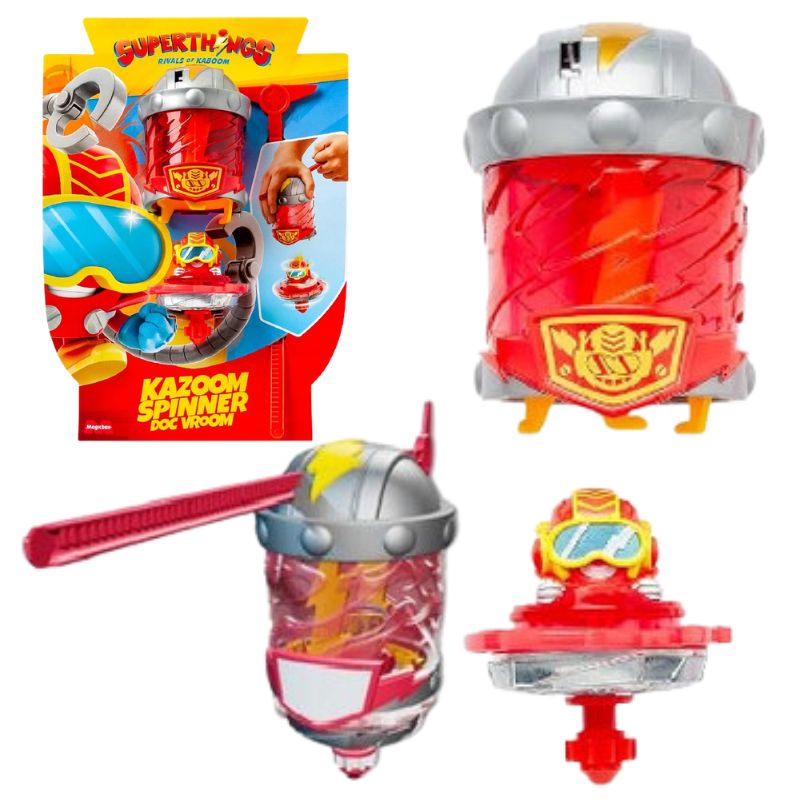  Figurka Magicbox Spinner Superthings Kazoom Mr King Czerwony Kręcąca Się Obracająca Się Zabawka Dla Dzieci Z Figurką