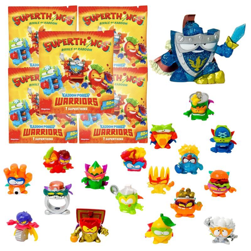 Zestaw Saszetek Z Figurką Niespodzianką 5 Szt. Super Things Kazoom Power Warriors Figurka Kolekcjonerska Figurki Dla Dzieci