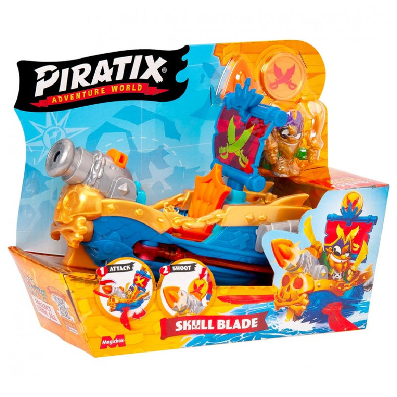 Statek Magicbox Piratix Skull Blade Z Mieczami I Monetą Zabawka Dziecięca Figurka Dla Dzieci
