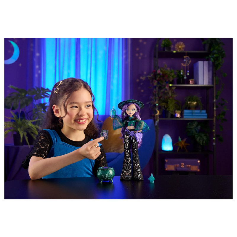 Lalka Modowa Magic by Monster High Willow Thorne Zestaw Z Akcesoriami Magiczny Kociołek JMB92