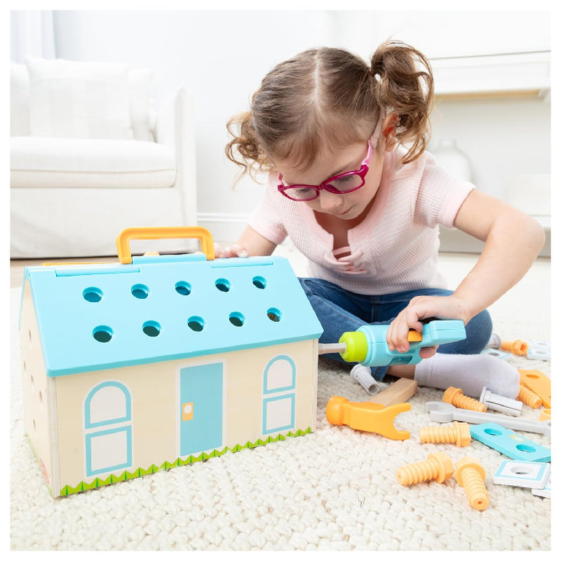 Spin Master Melissa & Doug Zestaw Drewniany Skrzynka Zbuduj Dom Klocki Konstrukcyjne