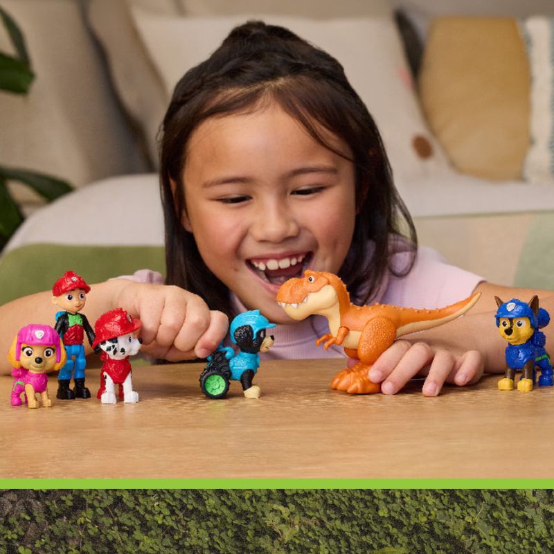 Psi Patrol I Dinozaury Dino Movie Zestaw Figurek 6 Sztuk Figurki Marshall Skye Chase T-rex Timmy