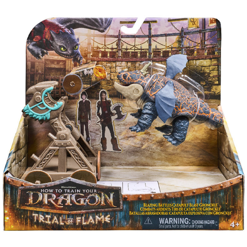 DreamWorks Dragons Jak Wytresować Smoka Blazing Battles Zestaw Figurka Gronkiel + Katapulta Pochodnie Dla Dzieci 4+