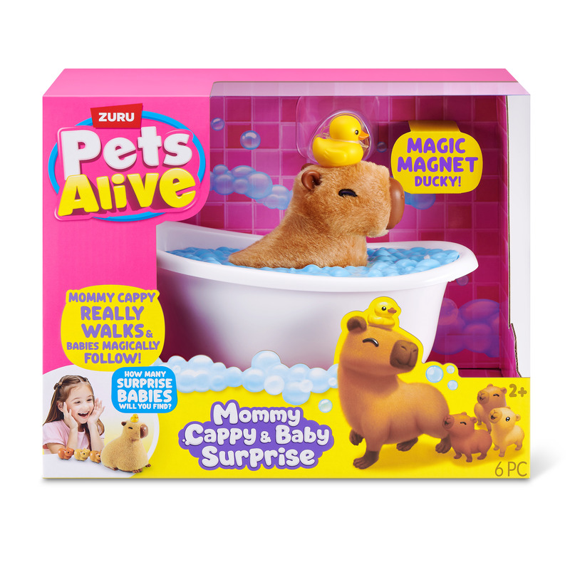 Zuru Pets Alive Mama Kapibara I Małe Kapibary Zwierzątka Zestaw Interaktywny