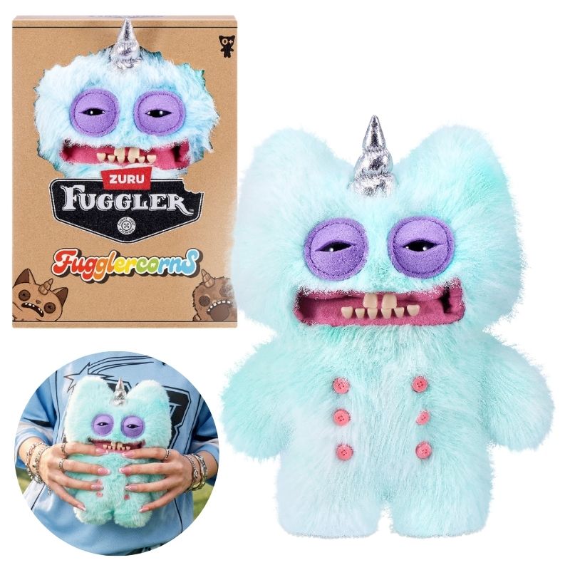 Fuggler Funny Ugly Monster Fugglercorns Maskotka Straszna Brzydki Pluszak Przytulanka Dla Dzieci Pluszowa Śmieszna Jednorożec Niebieski