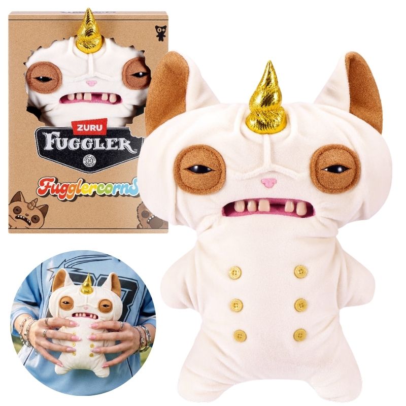 Fuggler Funny Ugly Monster Fugglercorns Maskotka Straszna Brzydki Pluszak Przytulanka Dla Dzieci Pluszowa Śmieszna Jednorożec Beżow