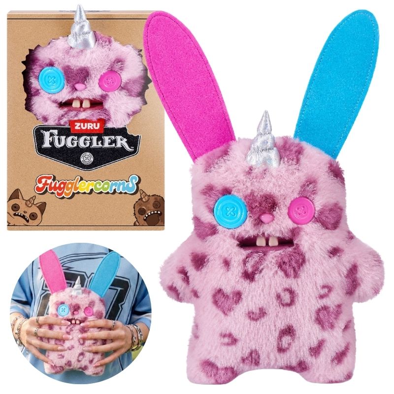 Fuggler Funny Ugly Monster Fugglercorns Maskotka Straszna Brzydki Pluszak Przytulanka Dla Dzieci Pluszowa Śmieszna Jednorożec Różowy Z Uszami 