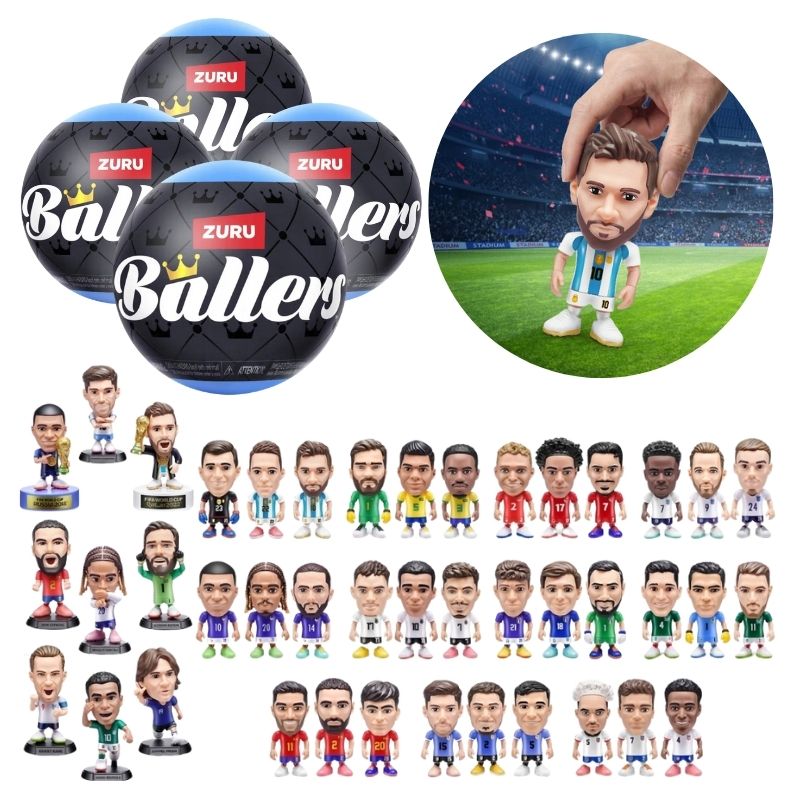 Zestaw 4 szt. Zuru Kula Niespodzianka Ballers Fifa World Cup 2026 Mistrzostwa Świata Piłka Nożna Figurki Piłkarzy NBA 3+